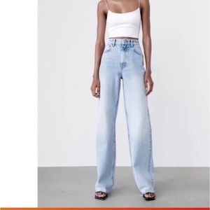 Zara 90s Full Length Jeans, Light Wash, Size 8 US